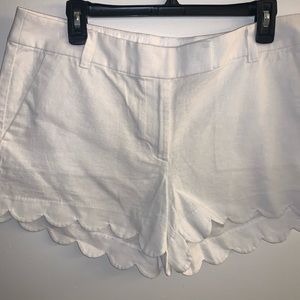 JCREW linen shorts cute Scalloped edge size 12